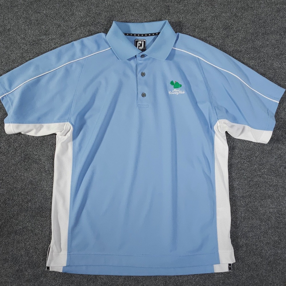 Footjoy Maui Golf Country Club Maui Hawaii Men's Medium Blue Polo Shirt